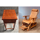 贡艺名居 贡艺名居红木家具缅甸花梨（学名：大果紫檀）成人摇椅逍遥椅实木休闲椅中式阳台躺椅摇摇椅 1张摇椅+1茶几