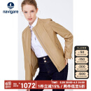 Navigare 意大利小帆船女士真皮皮衣秋冬款小立领羊皮机车服X2236700091 浅卡其 L 