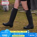 HUNTER英国经典惠灵顿高筒靴搭扣款雨靴户外雪地防水防滑女鞋长筒靴 黑色/BLK 37