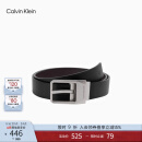 Calvin Klein Jeans【520礼物】男士商务ck双面用金属针扣牛皮腰带皮带HC0634