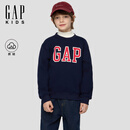 盖璞【大小童同款】男女童2025秋季新款logo抓绒卫衣儿童装829305 海军蓝 160 /76(14岁以上)