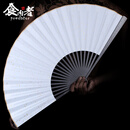 食肉者钛合金折扇子定制中国古风玉钢铁骨转扇便携随防身全金属礼 十二寸二十二方  雾云灰