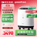 鱼跃制氧机5L升超轻音家用老人医用级吸氧气触屏带雾化8F-5W