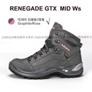 LOWARenegade逆行者GTX女款中帮防滑户外头层牛皮徒步登山鞋官方正品 石墨灰/玫瑰9789 36.5