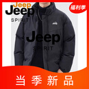JEEP SPIRIT吉普美式棉衣男士冬季潮牌男装百搭外套休闲加厚保暖上衣面包棉服 黑色 【官方正品】 L 推荐125-145斤