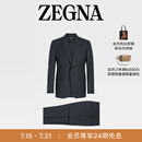 ZEGNA【礼物】杰尼亚男装海军蓝15milmil15羊毛西装套装 海军蓝 54 (L/XL)