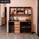 原木智作（Logstyle）白蜡木北欧家用餐边柜房柜茶水柜酒柜带门储物柜碗碟柜餐厅套房 餐边柜 胡桃色