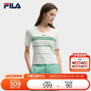 FILA 斐乐官方杨幂同款女士编织衫2025夏季时尚休闲修身条纹毛织上衣