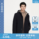劲霸男装（K-Boxing）连帽简约休闲纯色冬季棉服男|BCNE4321 黑色 3XL