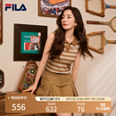 FILA 杨幂同款|斐乐官方女子编织背心2025秋季新款时尚休闲V领无袖 太妃糖色-DK M 165/84A/M