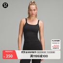 lululemon丨Ebb to Street 女士前后 U 领短款运动背心 B/C LW1ERWS 黑/黑 S /6