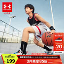 安德玛（Under Armour）儿童套装童装背心短裤夏季男童运动装21211955 黑色 150cm 