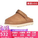 UGG美版女士新款一脚蹬凉鞋凉拖舒适休闲包头平底拖鞋1138252 CHE-栗色 38