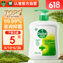 滴露（Dettol）洗手液松木500g瓶 健康抑菌消毒非补充装 儿童家庭用清爽去油