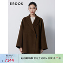 ERDOS 宽松插肩袖青果领复古时髦羊绒双面呢女毛呢大衣 可可 160/84A/M