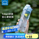 乐扣乐扣（LOCK&LOCK）人鱼线塑料运动水杯夏天便携水壶带刻度提手男女水杯子700ML蓝色