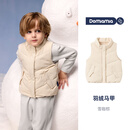 DOMIAMIA儿童轻薄羽绒服秋冬马甲保暖背心童装男童女宝无袖秋装 雪咖棕  清洁度1000-白鹅绒 80 【充绒量22g】