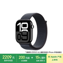 Apple/苹果 Watch Series 10 智能手表GPS款46毫米亮黑色铝金属表壳浓墨色回环式运动表带MX283CH/B