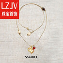 LZJV简约百搭ins高级设计款图腾小象长项链原创设计小众复古高级感毛 金色 图腾小象长项链