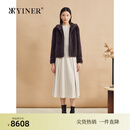 YINER音儿专选2024冬季新款优雅短款连帽水貂毛皮草外套 深紫 2XL
