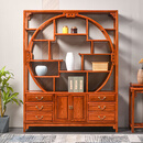 三匠名居红木家具非洲花梨（学名：刺猬紫檀）博古架实木展示柜新中式客厅隔断玄关多宝阁置物柜O 128博古架(六抽)128-36-198cm