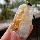 艺品匪萃已结缘【炽燃】文殊菩萨本命佛守护神 冰种红黄翡翠挂件301004005
