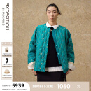 例外（EXCEPTION）新中式25年女装春秋款时尚宽松复古风提花匹绣棉服女外 中蓝 M