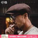 马登工装复古剃刀党油蜡报童帽情侣贝雷画家帽八角浴血黑帮刀片帽子男 咖啡色 M (头围57-59cm)