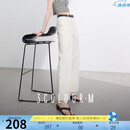 三彩2025夏季新款收腰显瘦牛仔裤九分裤垂感直筒裤休闲裤子M 云朵白 M 160/68A