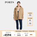 PORTS宝姿商场同款早春新品女装长袖中长风衣外套LP8J068GWP023 卡其 M