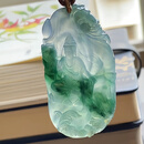 艺品匪萃 一念天地宽 清荷幽境 自在观音风生水起翡翠挂件30925005