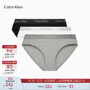 Calvin Klein内衣女士三条装经典提花腰边ck舒适棉质微弹性感比基尼三角内裤女 MP1-太空黑/椰青灰/月光白 3条 S 尺码偏大，建议拍小一码