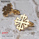 NOSSKISS金色四叶草男士法式衬衫袖扣 纽扣 袖口扣商务正装衬生日礼物送礼 x117金色四叶草