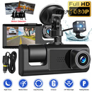 S1跨境新款2寸IPS屏灵通三录三镜头高清夜视广角1080P行车记录仪 三录车前+车内+车后