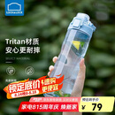 乐扣乐扣（LOCK&LOCK）人鱼线塑料运动水杯夏天便携水壶带刻度提手男女水杯子700ML蓝色