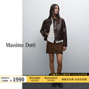 Massimo Dutti春夏季新品2025女装气质高级感巴恩风真皮皮衣外套04717937 咖啡色 S