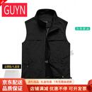 GUYN牌男装马甲男士商务休闲夏季轻薄网眼透气坎肩背心立领外套 黑色现货速达 黑色现货速达 M 现货速达