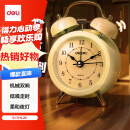 得力（deli）迷你夜光闹钟家庭卧室床头钟儿童学生专用起床神器开学必备黄色9024