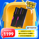 宏碁掠夺者（PREDATOR）48G(24G×2)套装 DDR5 6000频率 台式机内存条 Hermes冰刃系列 RGB灯条(C28) 石耀黑 AI电脑配件