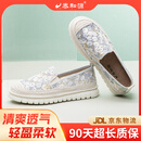 泰和源女士夏季布鞋中老年时尚百搭妈妈鞋EVA软底防滑一脚蹬厚底渔夫鞋 兰色 38