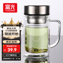 富光双层玻璃杯支持团购定制泡茶杯办公杯带把 大容量男女水杯子580ML
