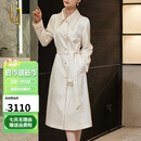 OLJ高档品牌中长款风衣外套女2025年春秋新款设计感简约气质大方大衣 米色 S