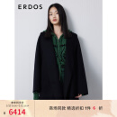 ERDOS 落肩休闲时尚挺括通勤百搭毛呢大衣女羊绒大衣 黑 155/80A/S