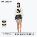 ANN ANDELMAN【精选6折】秋冬新品粗花LOGO长袖白色套头短款毛衣 白色 XS
