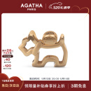 AGATHA 小狗发夹头饰高端发卡女【520情人节】生日礼物送女友鲨鱼抓夹 金色大发夹