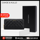 CAHOE KULLO官网官方牛皮钱包女长款新款2025手拿包女士卡包多卡位零钱包钱夹 黑色-CK女包生日礼物送女友