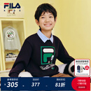 FILA【抗菌】斐乐儿童童装上衣2025年秋季新款男女童舒适套头卫衣 传奇蓝-NV 170