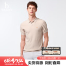 哈吉斯（HAZZYS）男装 2025夏季新款【棉/桑蚕丝】polo领短袖针织衫男ABYZD0CAF04 米色BI XL （180/100A 50）