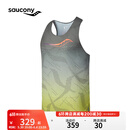 Saucony索康尼男子专业运动跑步背心舒适透气上衣绿底渐变色2XL