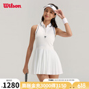 威尔胜（Wilson）官方25夏季新款女士TOPSPIN一体织透气修身POLO领网球运动连衣裙 亮白色-WW00564511WTA S /165/84A